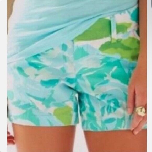 Lilly Pulitzer Poolside Blue First Impression Callahan Shorts Size 000 - Picture 3 of 10